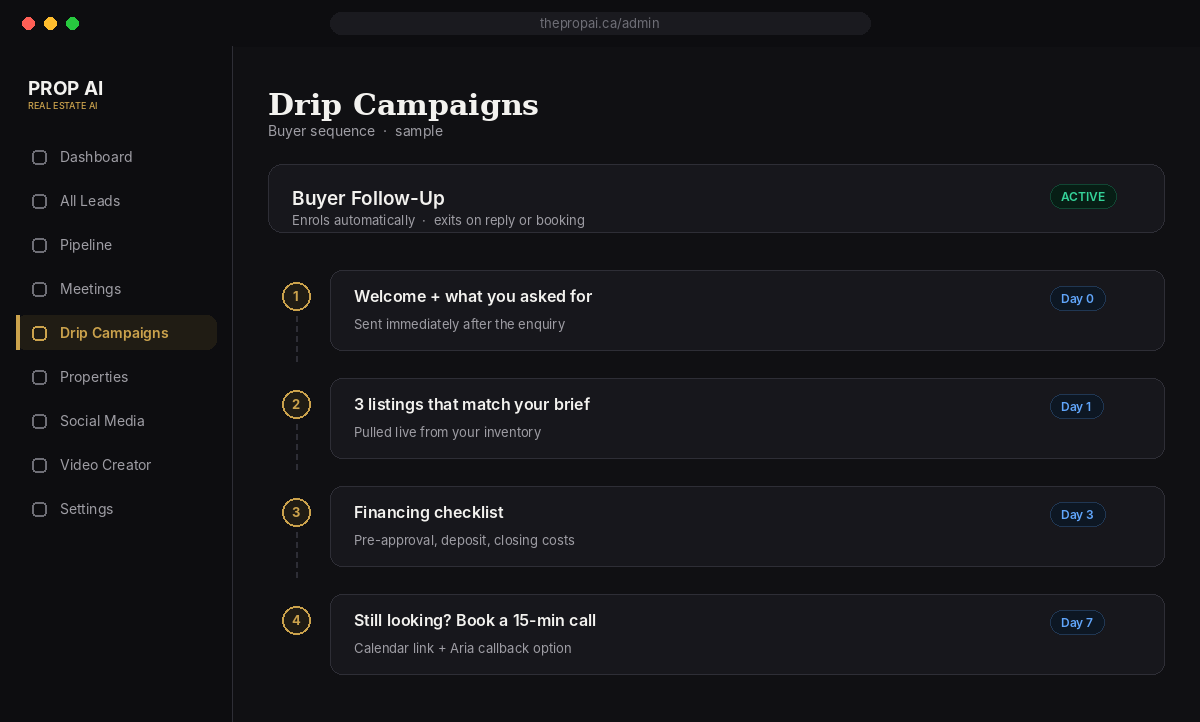 Email drip sequence with scheduled steps