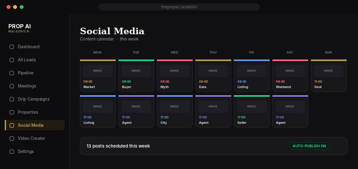Social content calendar with scheduled posts